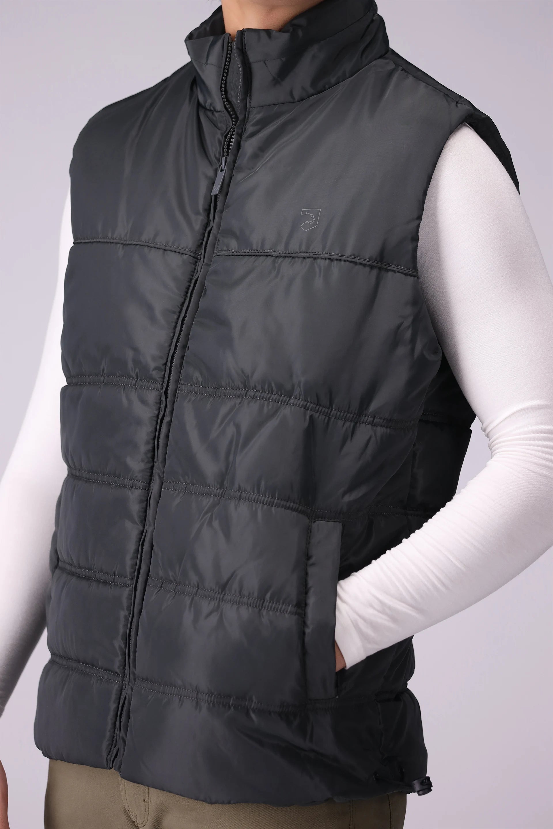 Mock Neck Puffer Gilet Men Jacket Winter 2024 Knit Story COUGAR- (Men Winter 2024)   