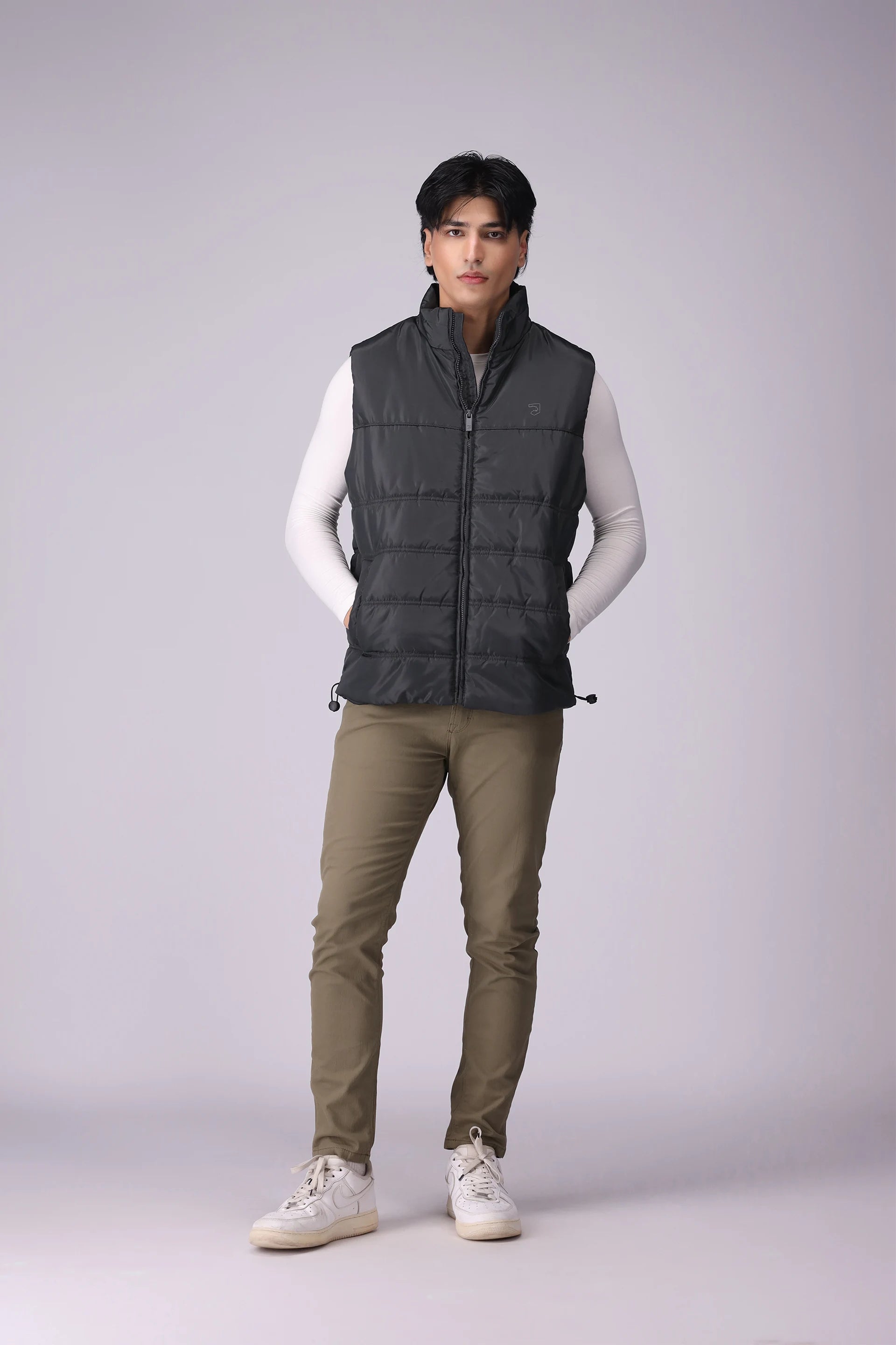 Mock Neck Puffer Gilet Men Jacket Winter 2024 Knit Story COUGAR- (Men Winter 2024)   