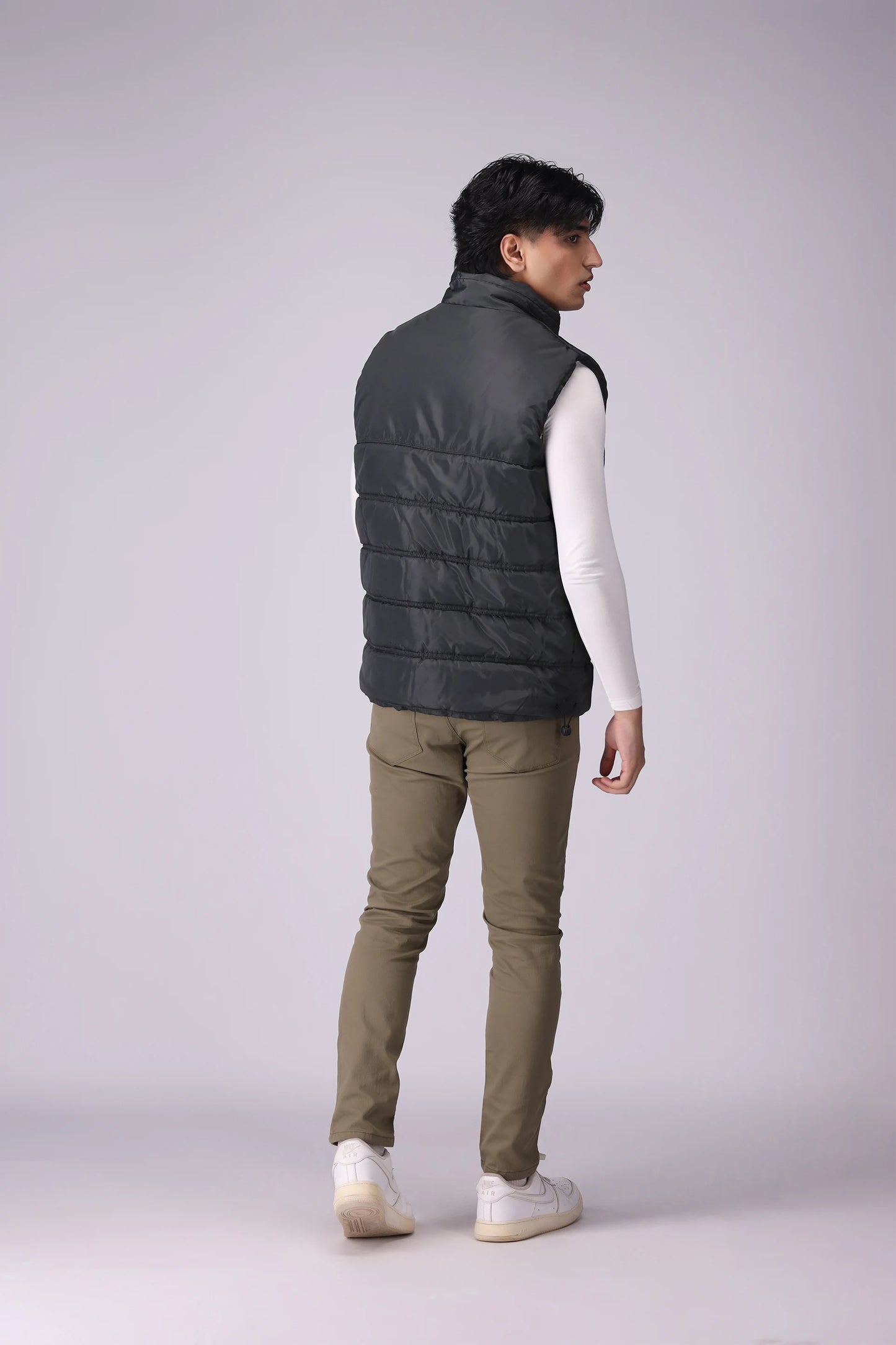 Mock Neck Puffer Gilet Men Jacket Winter 2024 Knit Story COUGAR- (Men Winter 2024)   