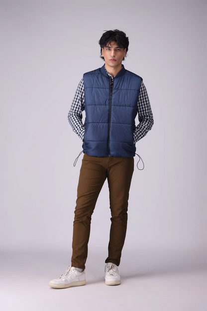 Mandarin Collar Puffer Gilet Men Jacket Winter 2024 Knit Story COUGAR- (Men Winter 2024)   