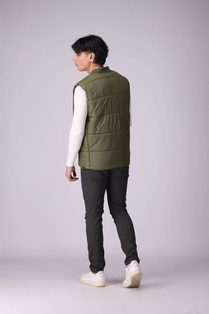 Mandarin Collar Puffer Gilet Men Jacket Winter 2024 Knit Story COUGAR- (Men Winter 2024)   