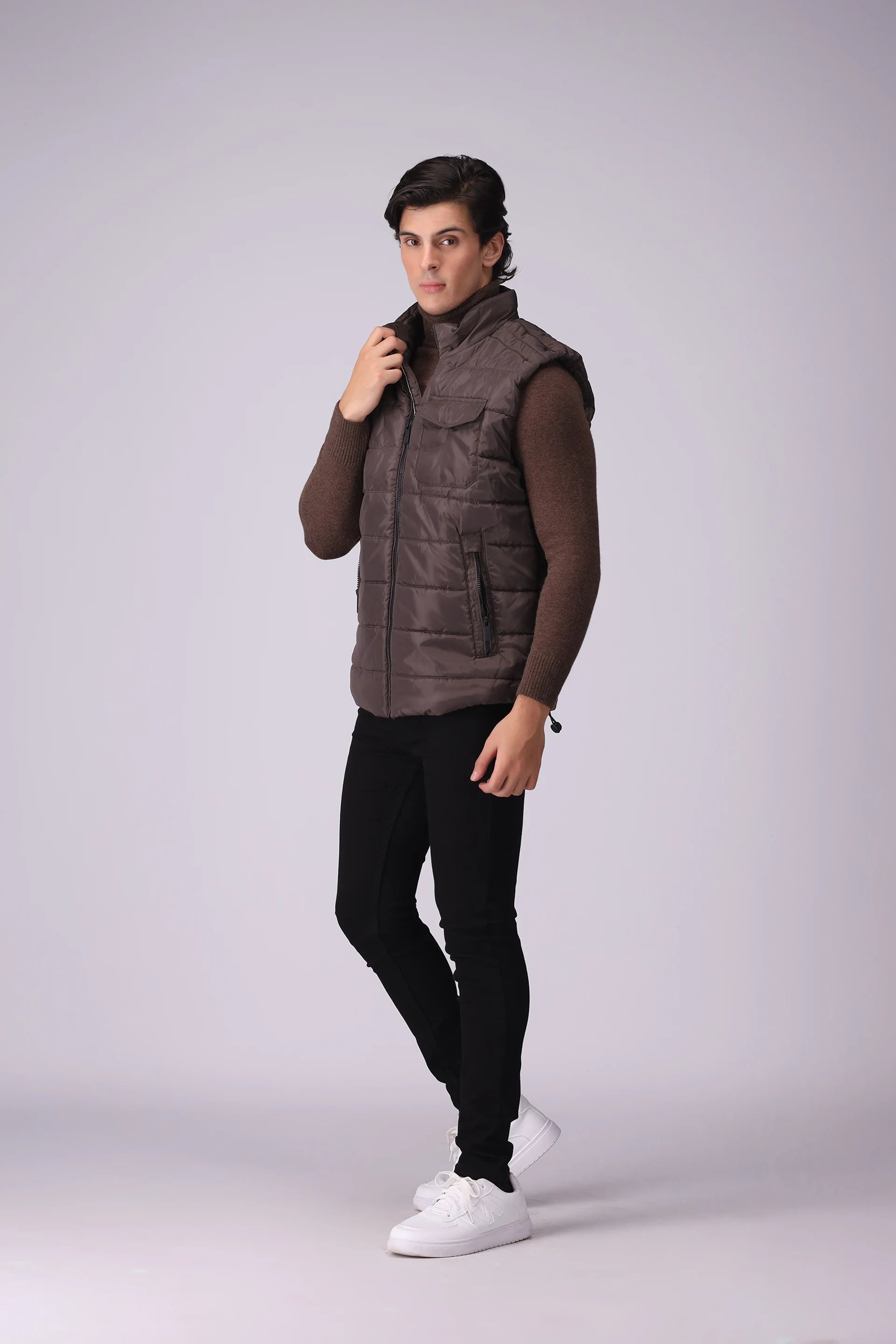 Puffer Gilet With Zipper Pockets Men Jacket Winter 2024 Knit Story COUGAR- (Men Winter 2024)   