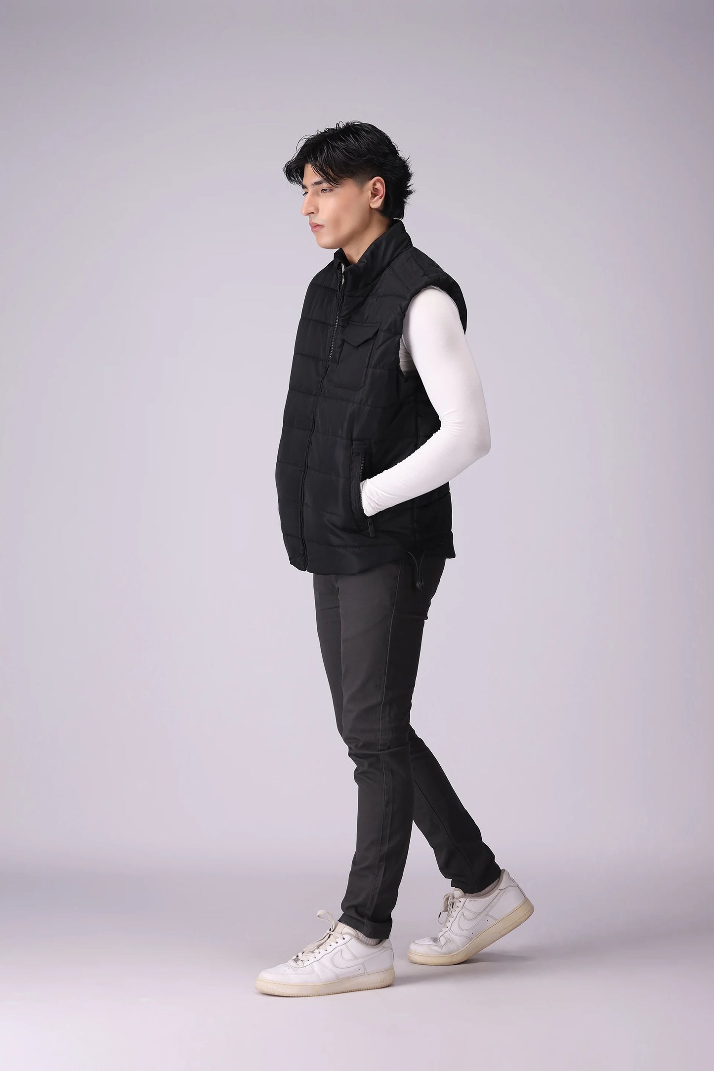 Puffer Gilet With Zipper Pockets Men Jacket Winter 2024 Knit Story COUGAR- (Men Winter 2024)   