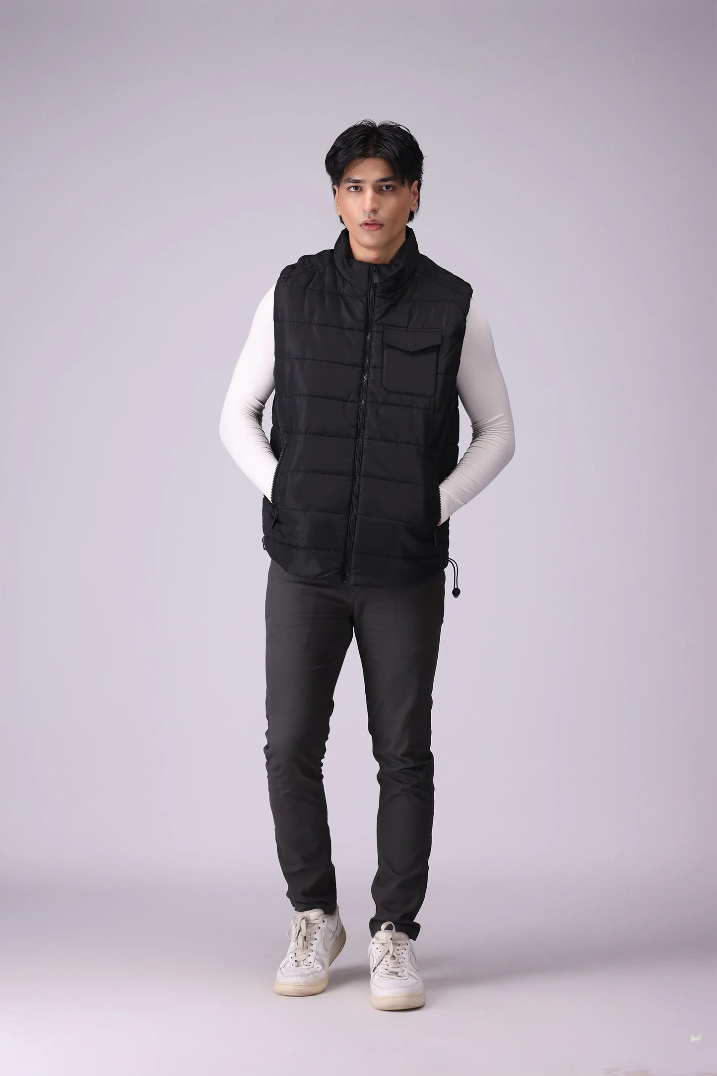 Puffer Gilet With Zipper Pockets Men Jacket Winter 2024 Knit Story COUGAR- (Men Winter 2024)   