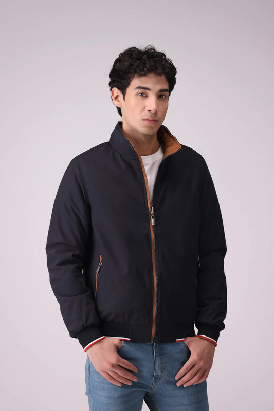 Mock Neck Double Sided Jacket Men China-Jacket Winter 2024 Knit Story COUGAR- (Men Winter 2024) M Navy Men