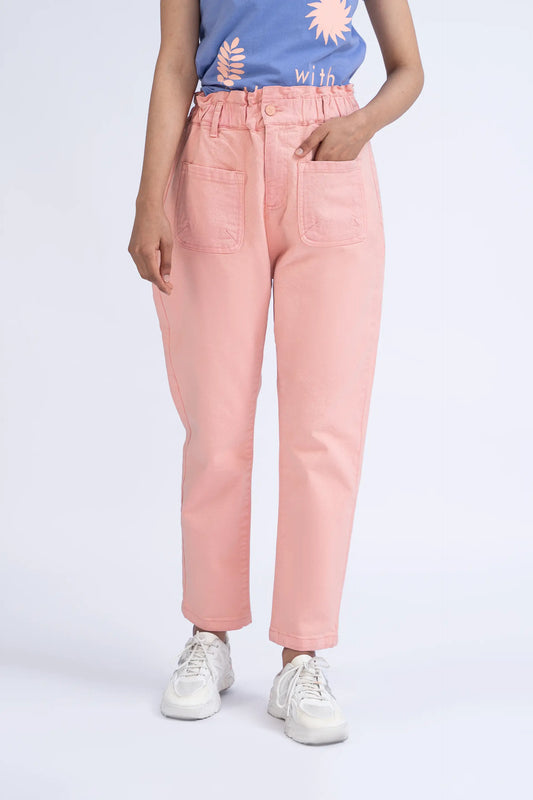 Pink Slouchy Jeans Women Jeans Summer V-1 2024 AURA COUGAR 26 Pink 