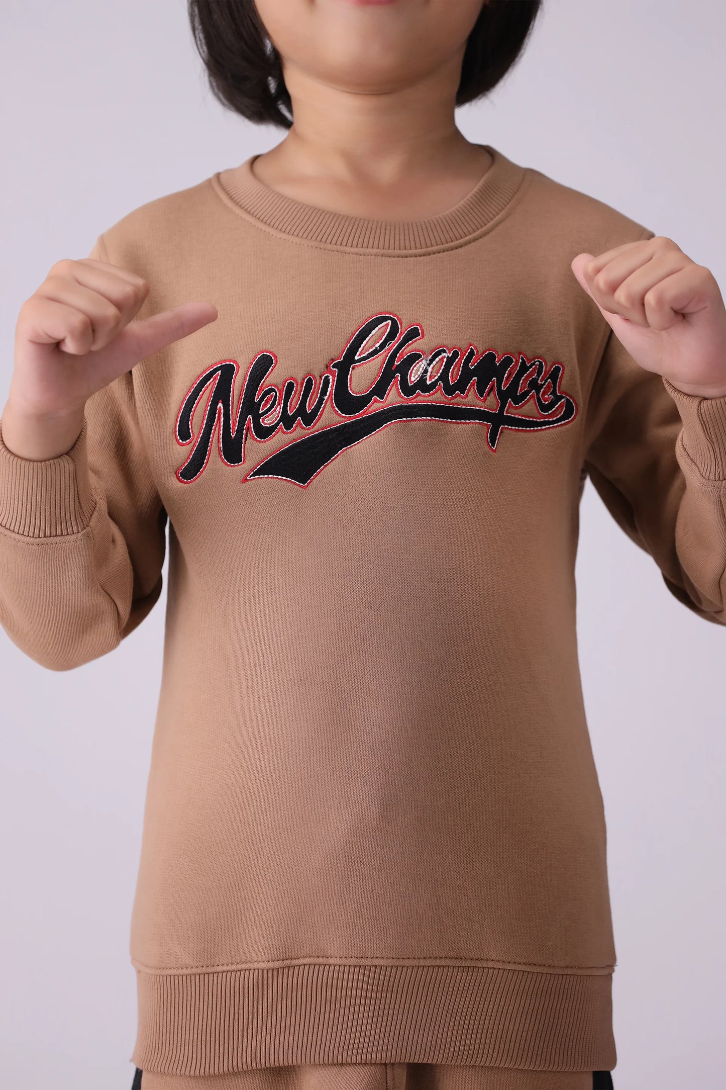 New Champs Text Sweatshirt Boy Sweatshirt Winter 2024 COUGAR- (Boy Junior Winter 2024)   