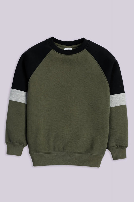 Contrast Raglan Sleeves Sweatshirt