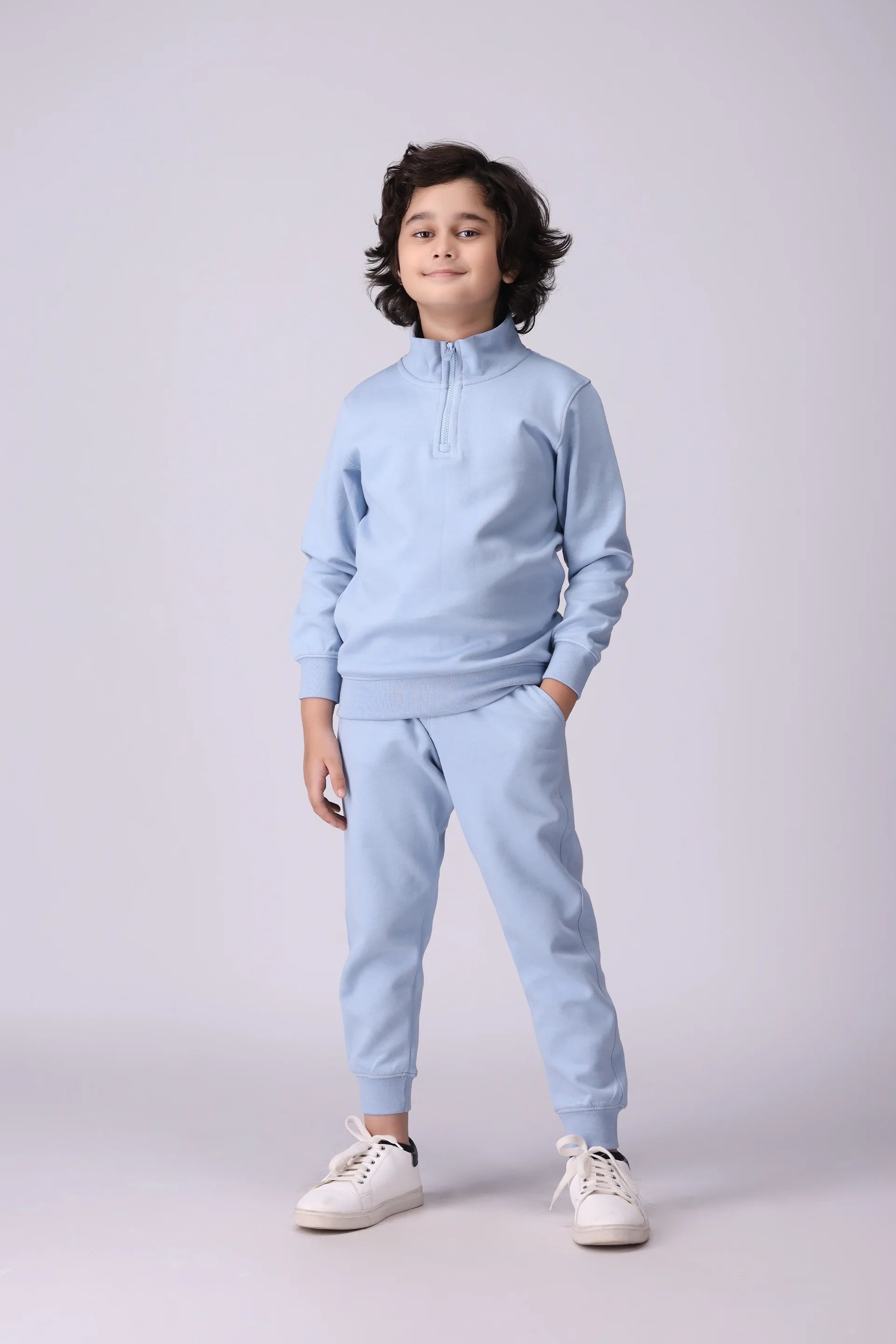 Quarter Zip Sweatshirt Boy Sweatshirt Winter 2024 COUGAR- (Boy Junior Winter 2024)   