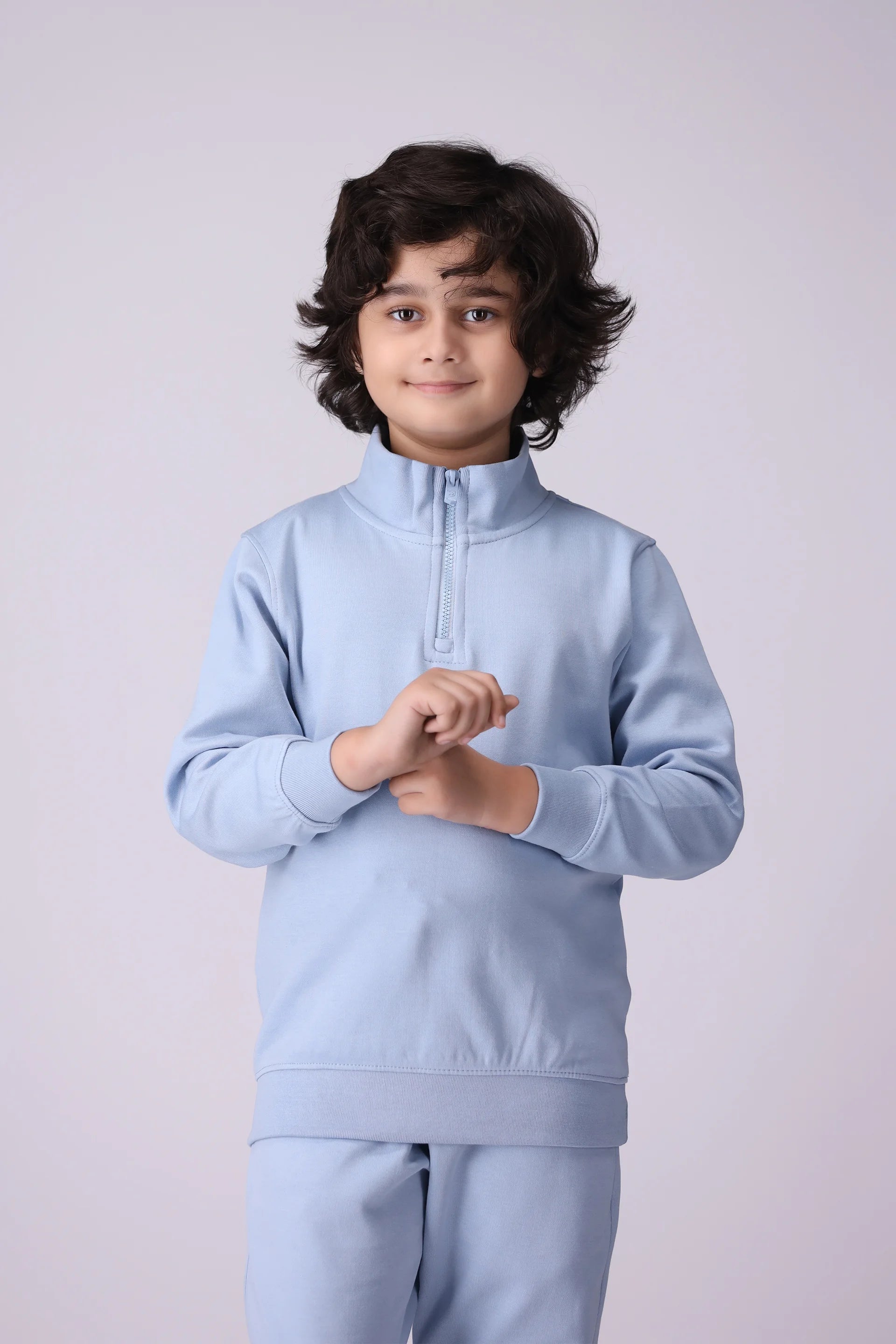 Quarter Zip Sweatshirt Boy Sweatshirt Winter 2024 COUGAR- (Boy Junior Winter 2024) 5-6 Y Ice Blue 