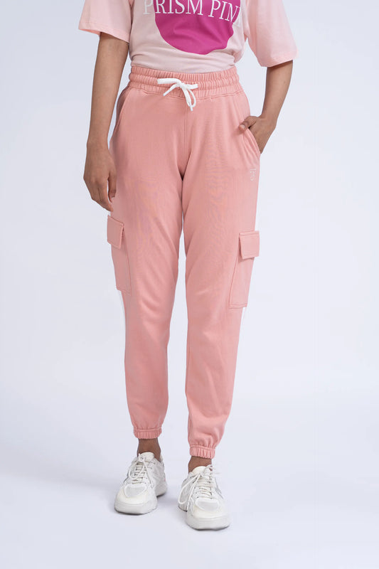 Pink Oversized Knitted Jogger Pants Women Trouser Summer V-1 2024 AURA COUGAR