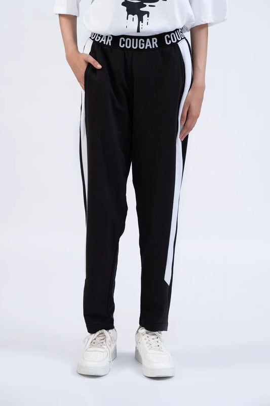 Black Oversized Knitted Trousers Women Trouser Summer V-3 2024 BACKDROP COUGAR- (Women V3 2024) XS Black 