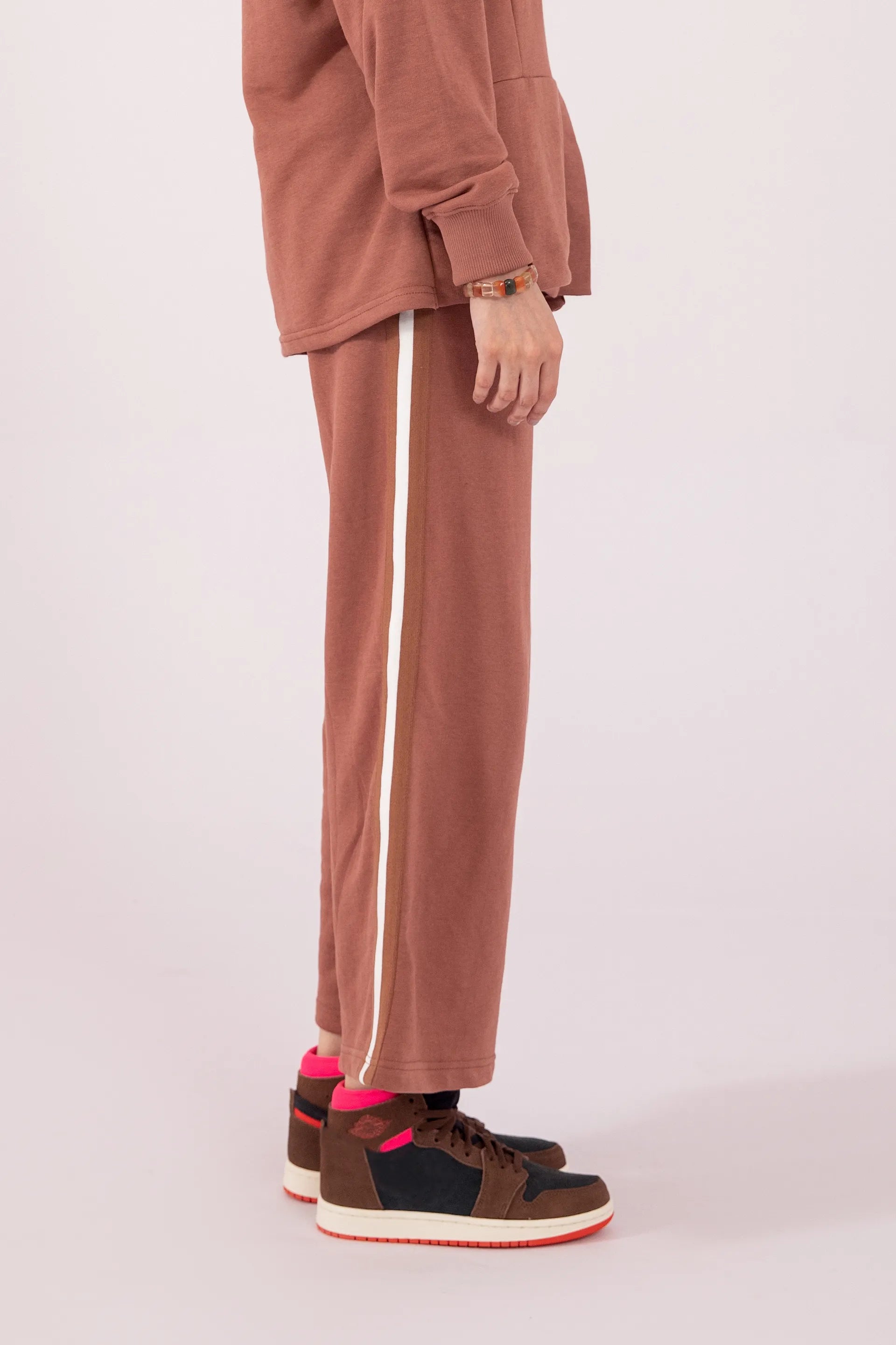 Oversized Side Striped Trousers Women Trouser Fall 2024 Core Comfort COUGAR- (Women Fall 2024)   