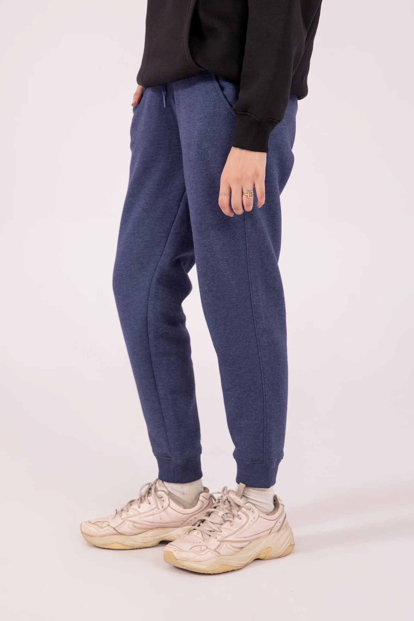 Mélange Jogger Pants Women Trouser Winter 2024 Knit Story COUGAR- (Women Winter 2024)   