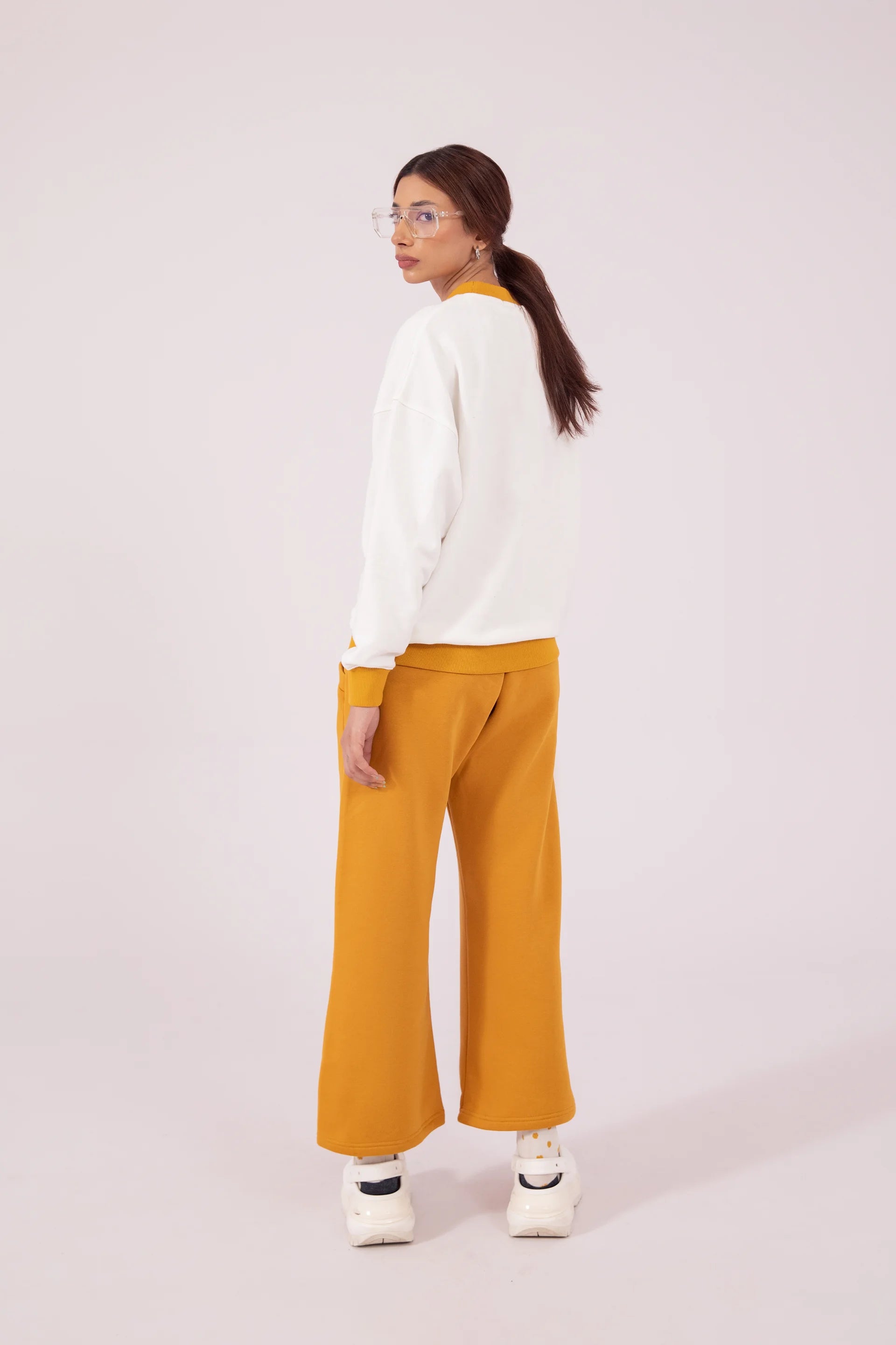 Wide Leg Fit Pleated Trousers Women Trouser Winter 2024 Knit Story COUGAR- (Women Winter 2024)   