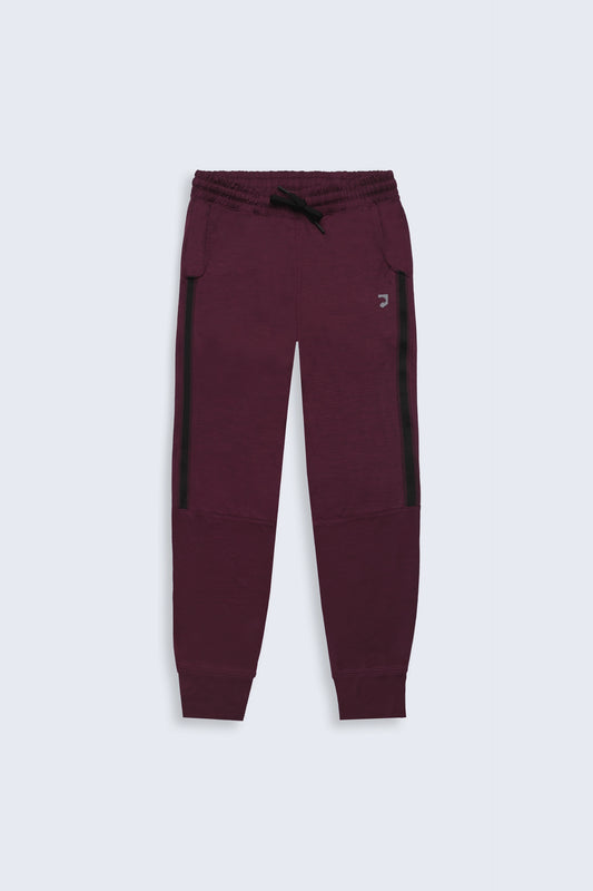 Side Striped Jogger Pants Women Activewear Trouser Fall 2024 COUGAR- (Women Fall 2024) S Maroon 