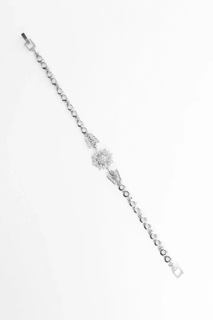 Silver Floral Bracelet - Cougar Clothing