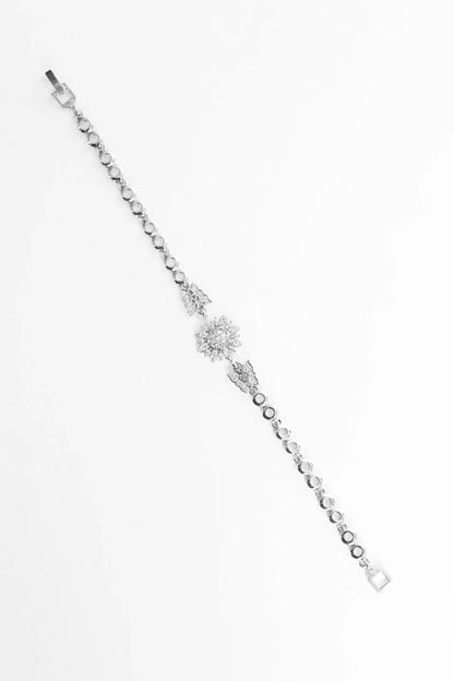 Silver Floral Bracelet - Cougar Clothing