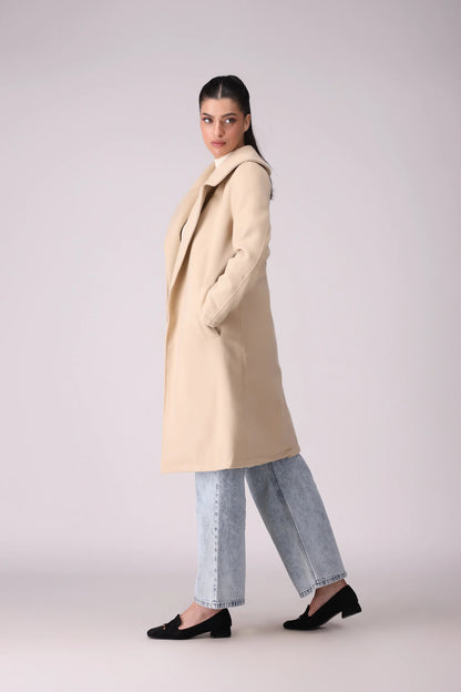 Belted Wrap Coat Women Coat Winter 2024 Knit Story COUGAR- (Women Winter 2024)