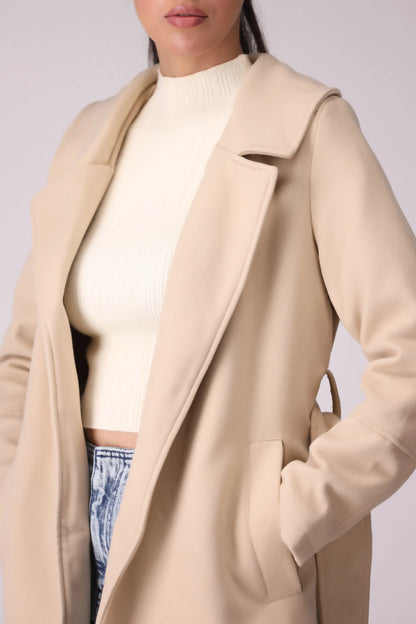 Belted Wrap Coat Women Coat Winter 2024 Knit Story COUGAR- (Women Winter 2024)