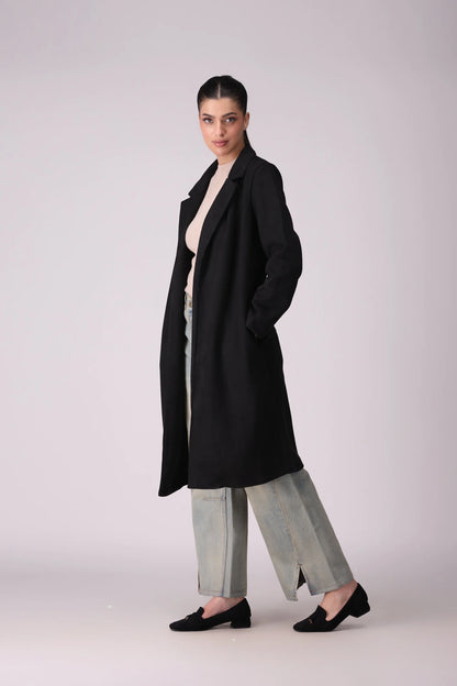 Long Suede Coat Women Coat Winter 2024 Knit Story COUGAR- (Women Winter 2024)