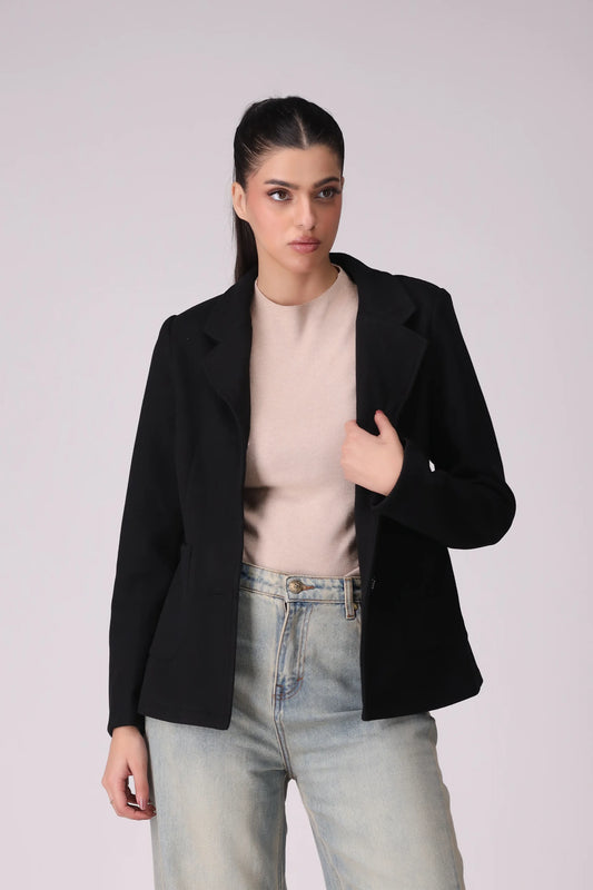 Twill Coat With Patch Pockets Women Coat Winter 2024 Knit Story COUGAR- (Women Winter 2024)