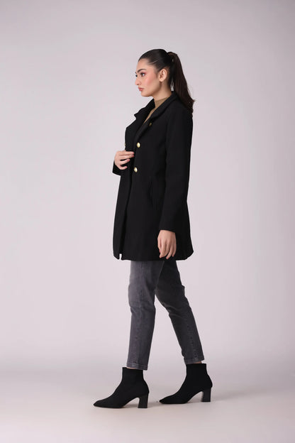 Textured Twill Coat Women Coat Winter 2024 Knit Story COUGAR- (Women Winter 2024)