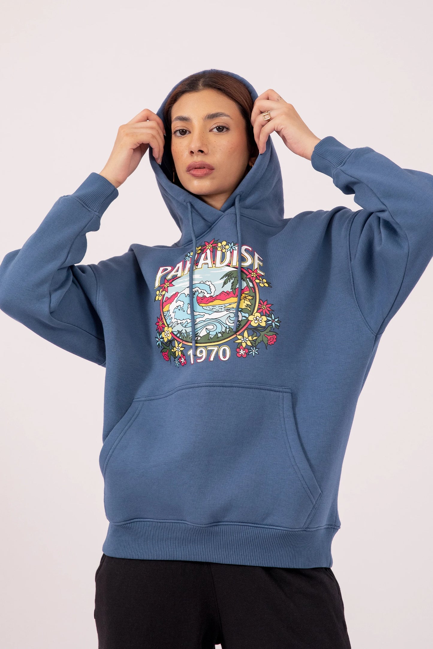 PARADISE Graphic Hoodie Women Hood Winter 2024 Knit Story COUGAR- (Women Winter 2024)