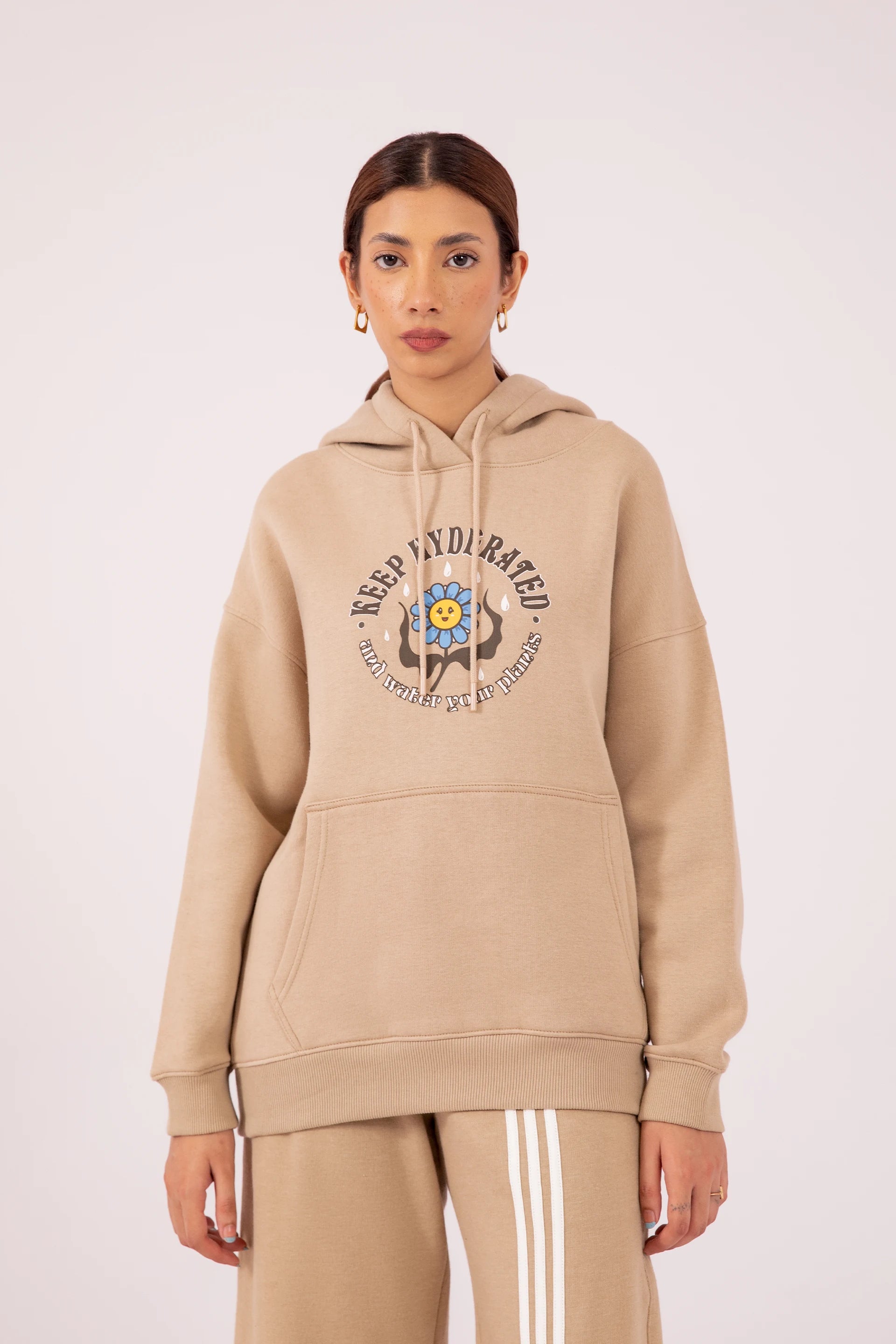 Slogan Graphic Hoodie Women Hood Winter 2024 Knit Story COUGAR- (Women Winter 2024)   