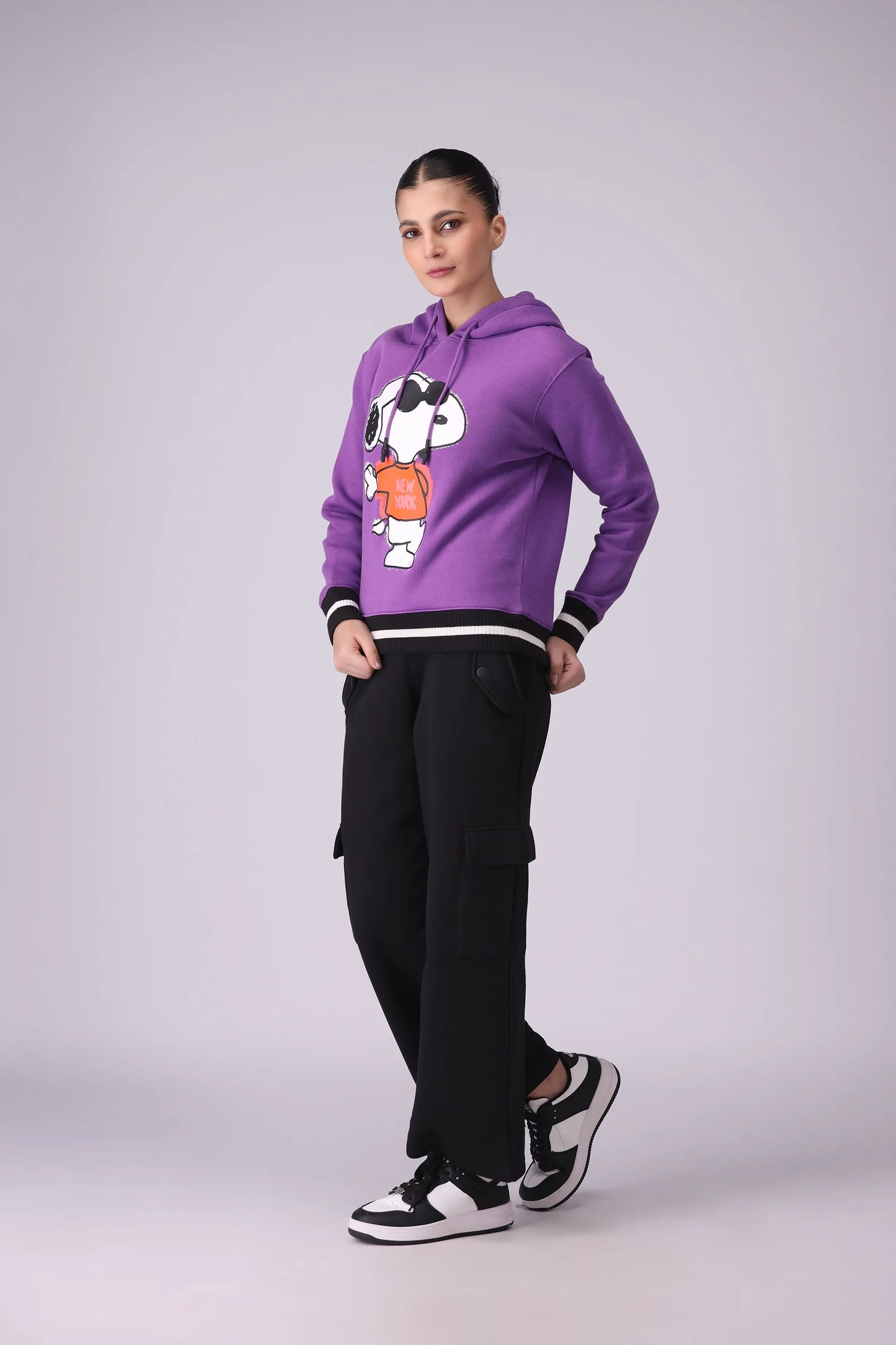 Graphic Fleece Hoodie Women Hood Winter 2024 Knit Story COUGAR- (Women Winter 2024)   