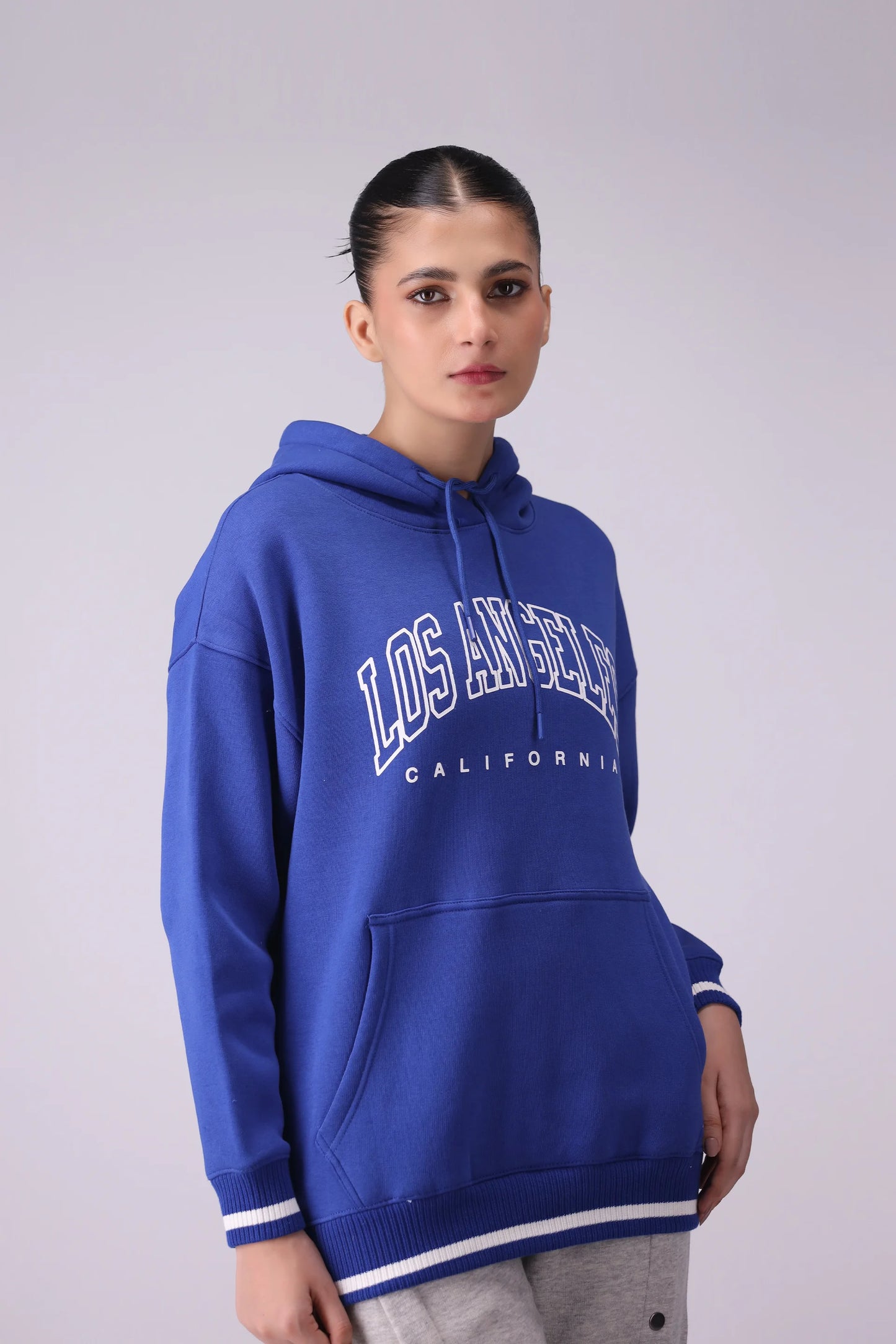 Text Printed Graphic Hoodie Women Hood Winter 2024 Knit Story COUGAR- (Women Winter 2024)   