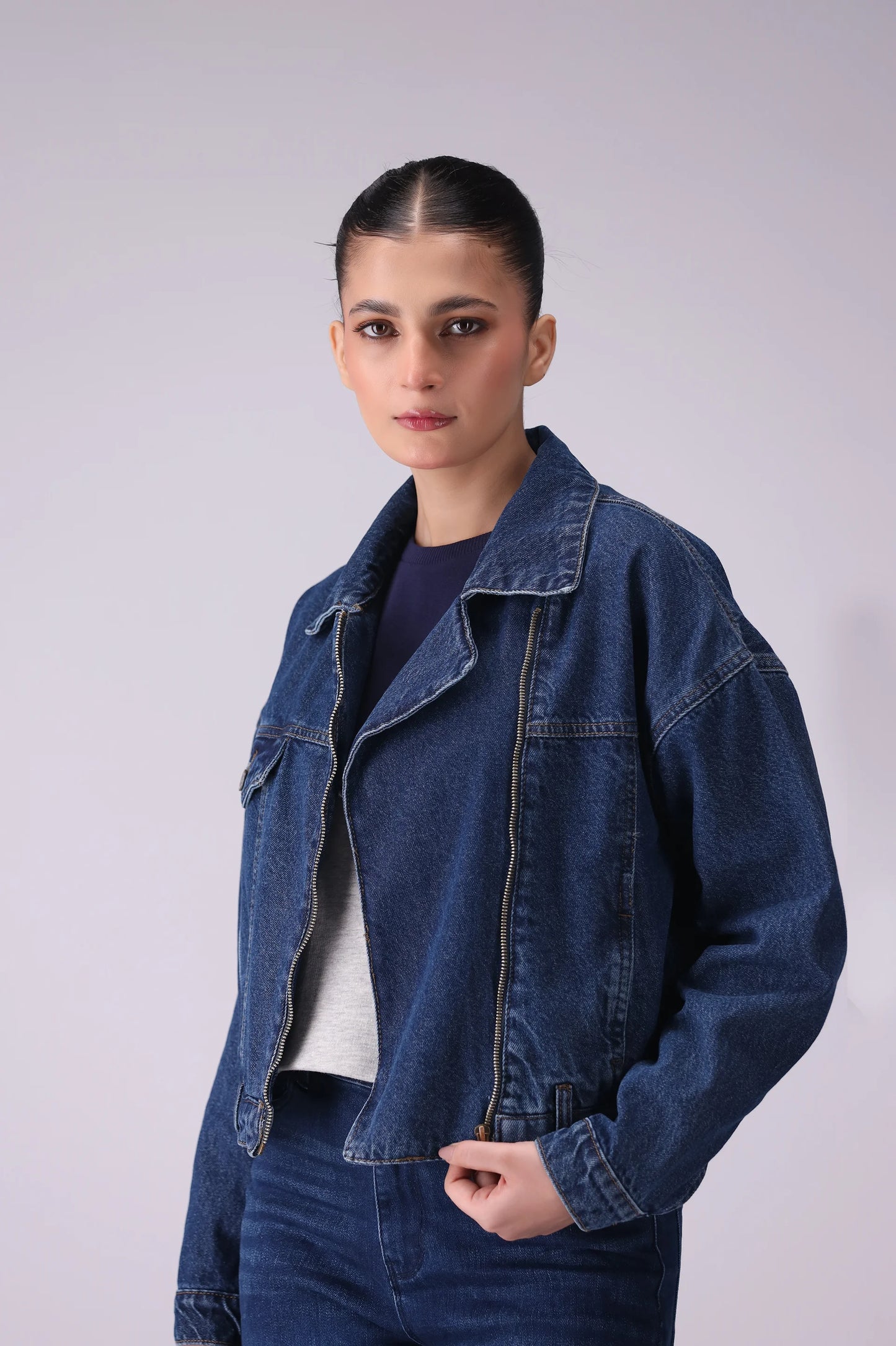 Denim Zipper Jacket Women Jacket Winter 2024 COUGAR- (Women Winter 2024)   