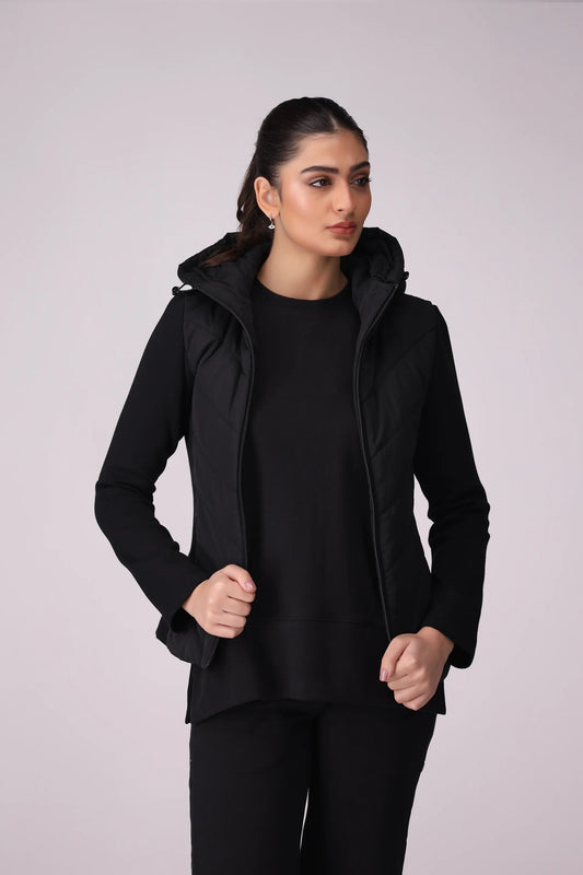 Hooded Puffer Jacket Women Jacket Winter 2024 Knit Story COUGAR- (Women Winter 2024) S Black Women