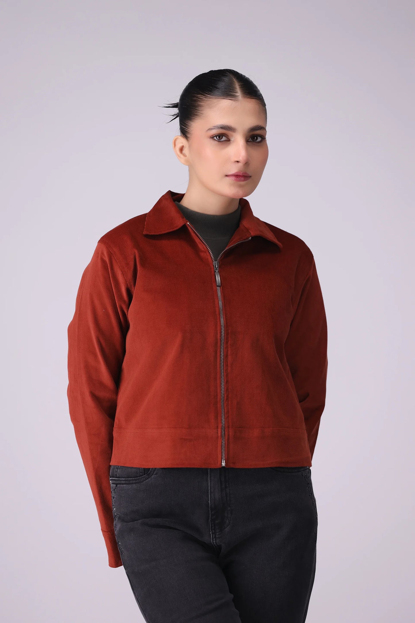 Corduroy Zipper Jacket Women Jacket Winter 2024 COUGAR- (Women Winter 2024)   