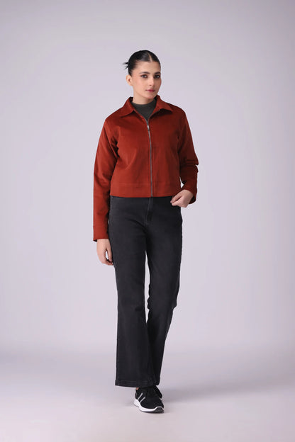 Corduroy Zipper Jacket Women Jacket Winter 2024 COUGAR- (Women Winter 2024)   