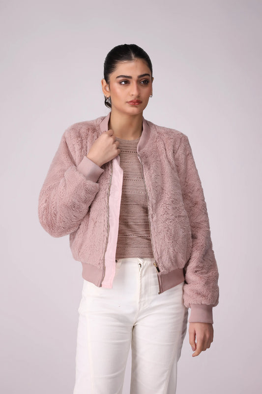 Faux Fur Jacket Women Jacket Winter 2024 Knit Story COUGAR- (Women Winter 2024) S Pink Women