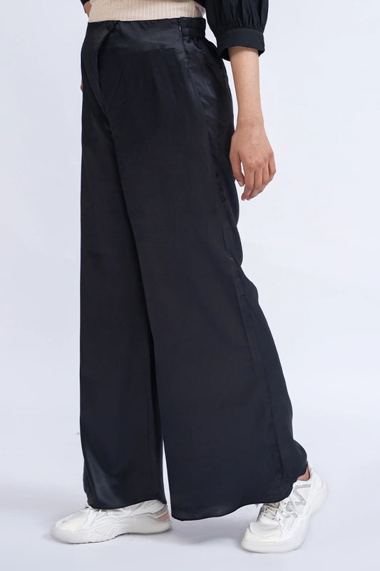 Black Culottes Women Trouser Summer V-1 2024 AURA COUGAR   