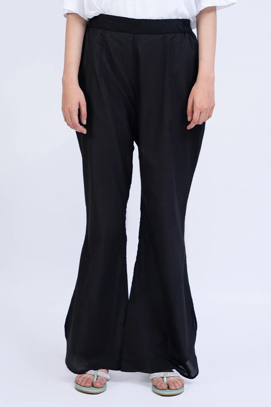 Split Hem Black Trousers Women Trouser Summer V-1 2024 AURA COUGAR XS Black 