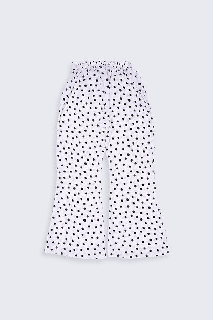 Polka Dots Tie Waist Culottes Women Trouser Summer V-2 2024 URBAN STATION COUGAR   