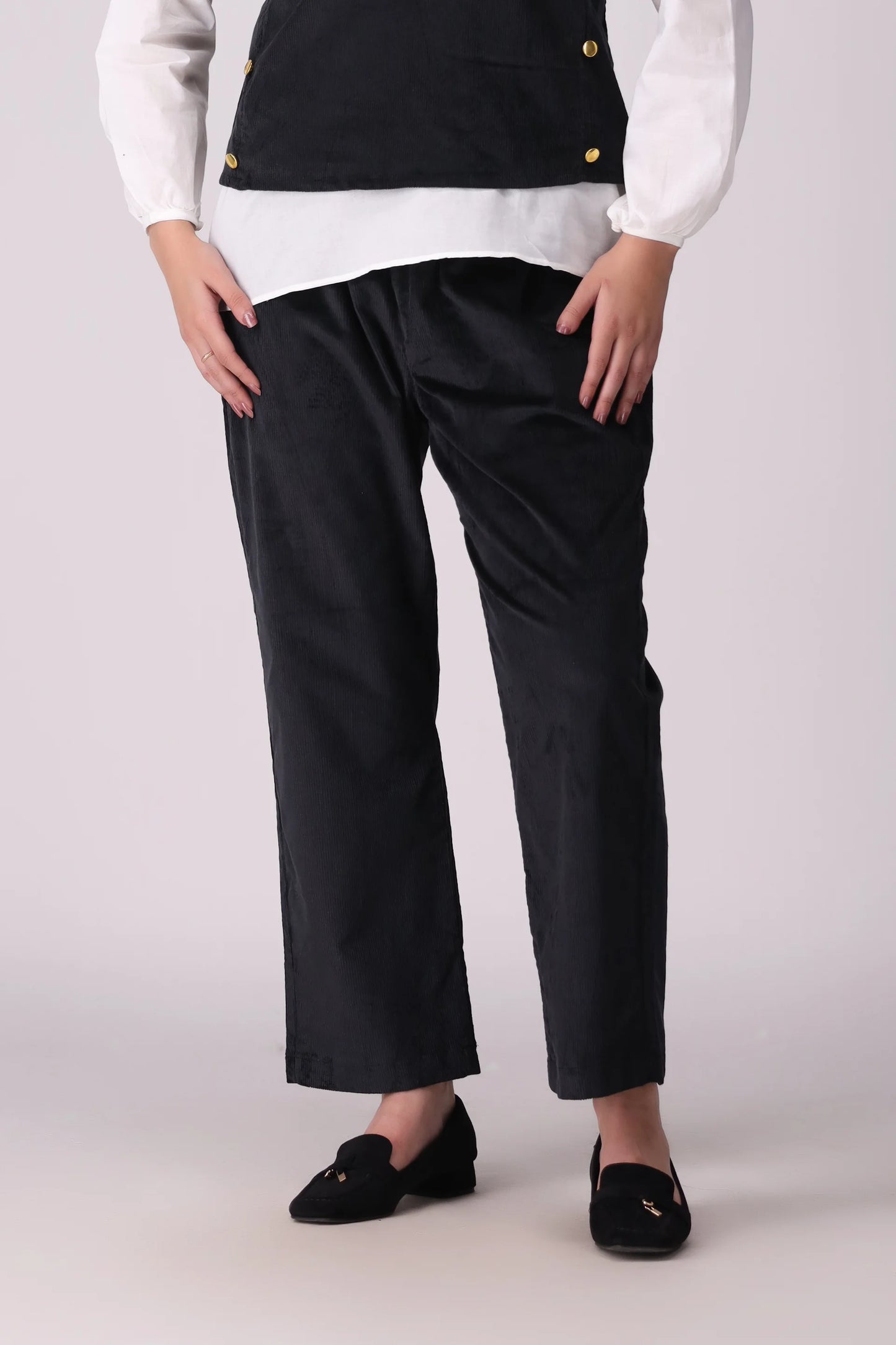 Corduroy Trousers Women Trouser Fall 2024 Core Comfort COUGAR- (Women Fall 2024) XS Black Women