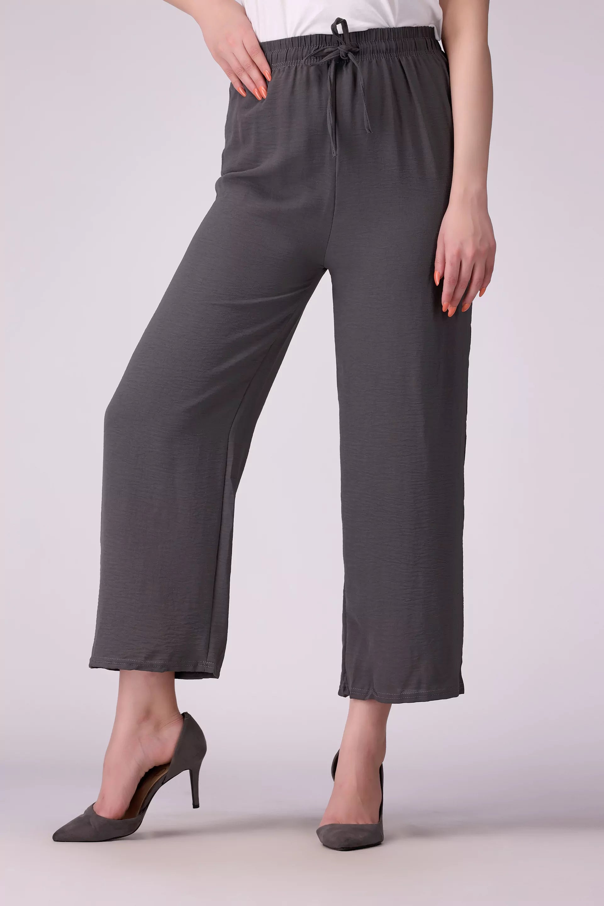 Drawcord Culottes Women Trouser COUGAR (S V-1 2025) FREE SIZE Grey Women