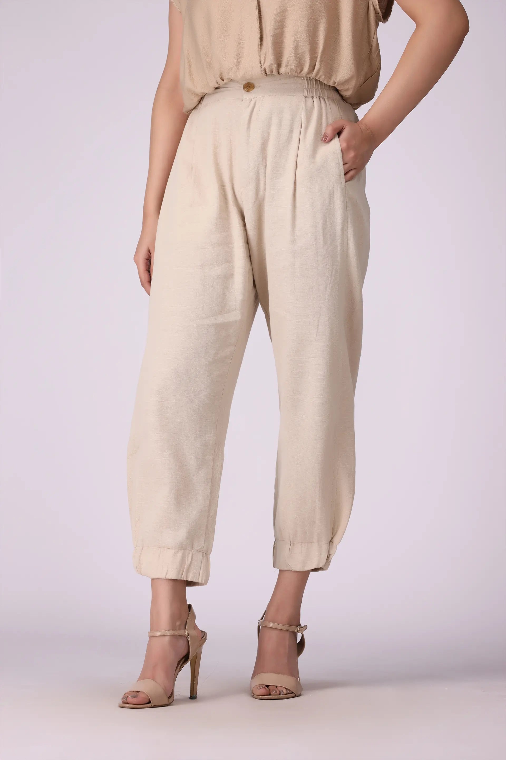 Linen Jogger Trouser Women Trouser COUGAR (S V-1 2025) XS Skin Women