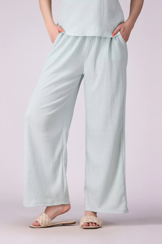 Textured Culottes Women Trouser COUGAR (S V-1 2025) XS Mint Green Women