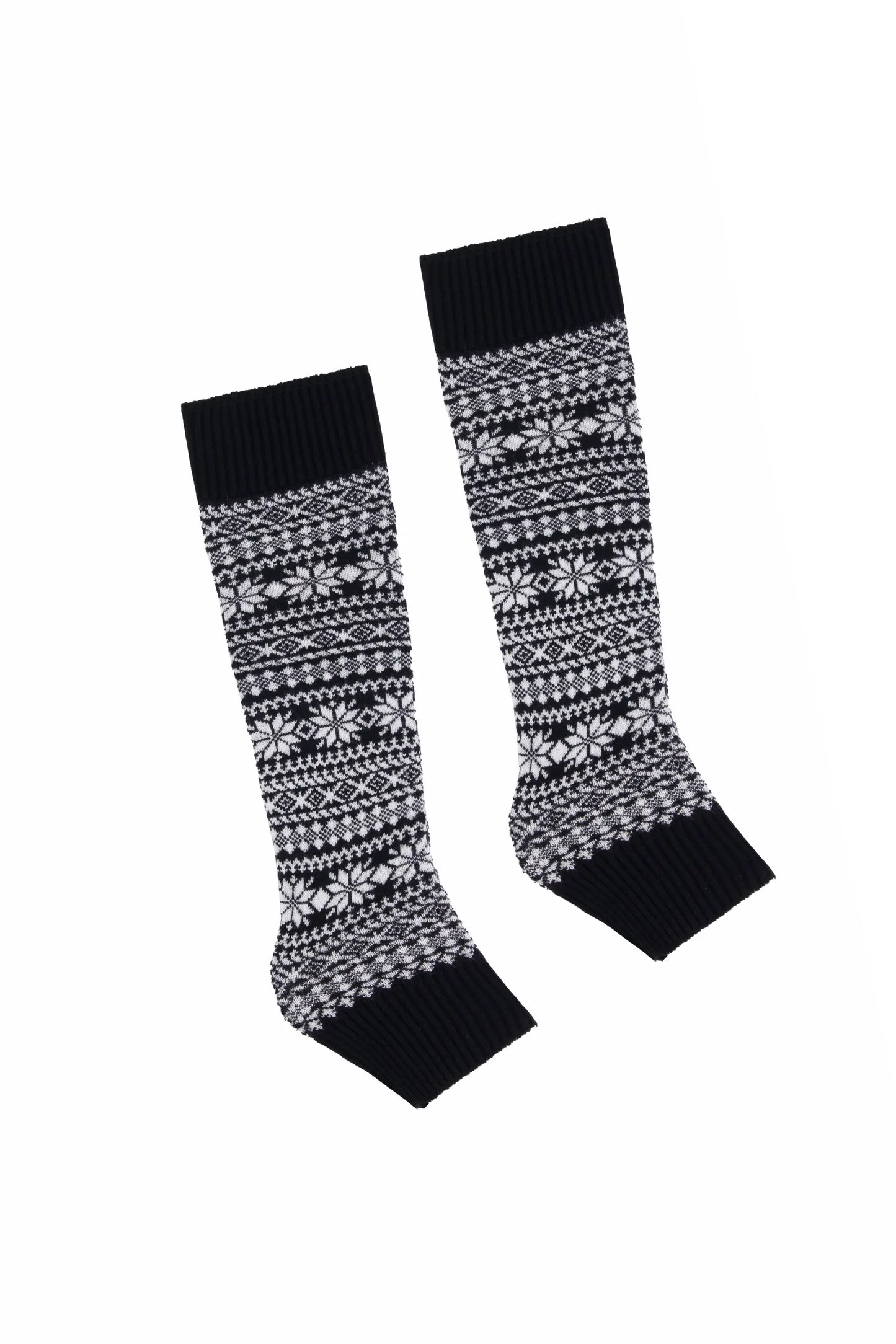 Jacquard Knit Leg Warmers Leg Warmer Winter 2024 Knit Story COUGAR C (Winter 2024) FSZ Black