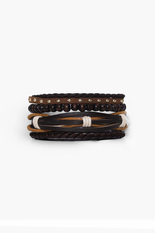 Bracelets-Set of 4 Men Bracelets Fall-2024 COUGAR C (Fall 2024) FSZ Coffee 