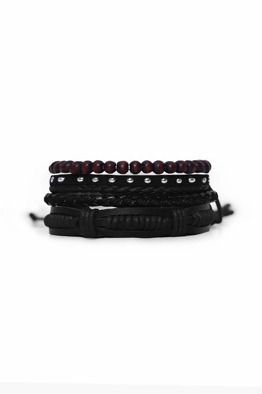 Bracelets-Set of 4 Men Bracelets Fall-2024 COUGAR C (Fall 2024) FSZ Black 