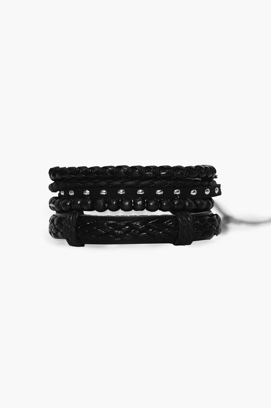 Bracelets- Set of 4 Men Bracelets Fall-2024 COUGAR C (Fall 2024) FSZ Black 