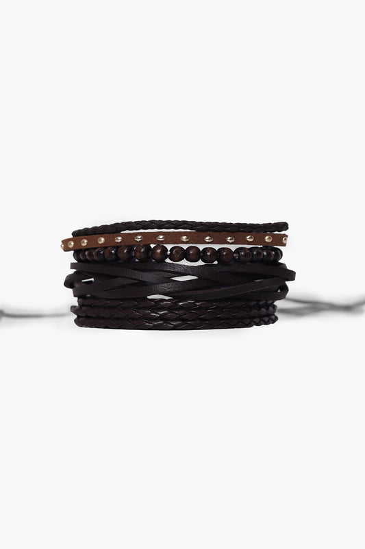 Bracelets- Set of 4 Men Bracelets Fall-2024 COUGAR C (Fall 2024) FSZ Coffee 