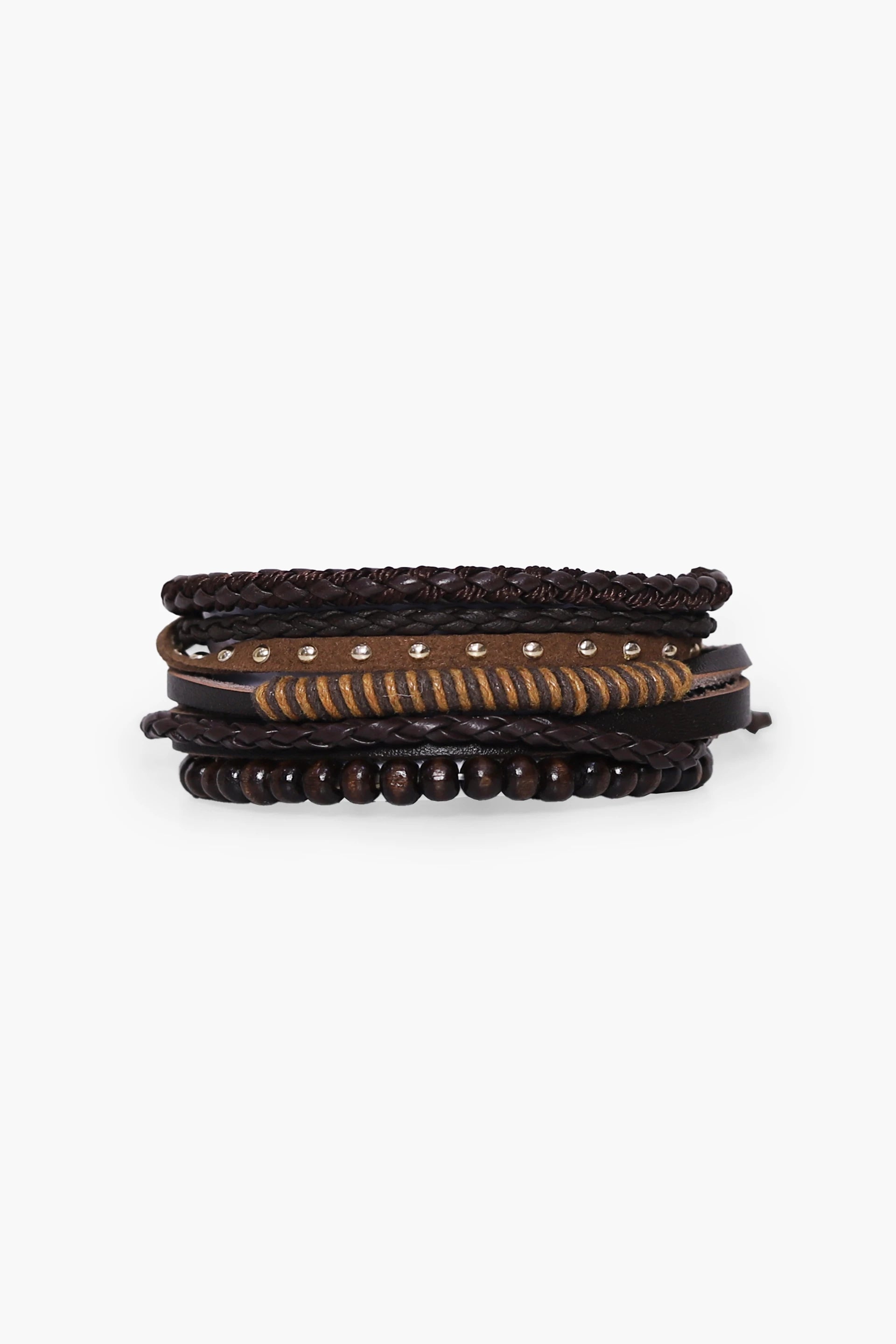 Bracelets-Set of 4 Men Bracelets Fall-2024 COUGAR C (Fall 2024) FSZ Brown 