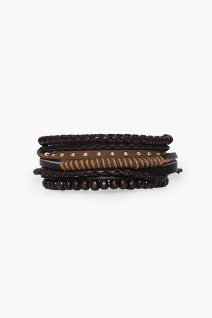 Bracelets-Set of 4 Men Bracelets Fall-2024 COUGAR C (Fall 2024) FSZ Brown 